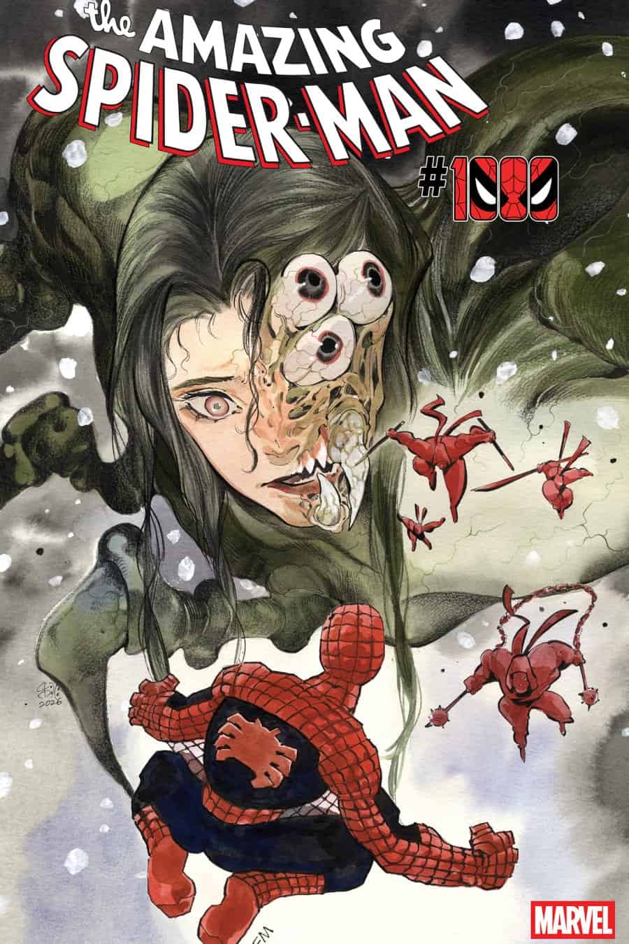 THE AMAZING SPIDER-MAN #1000 - Peach Momoko & Frank Miller cover art