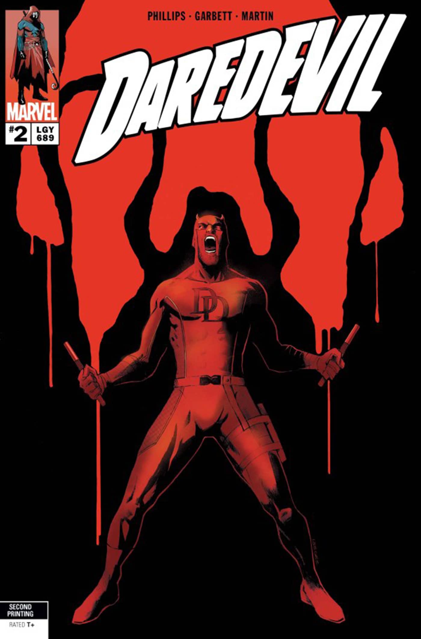 DAREDEVIL #2 LEE GARBETT 2ND PRINTING VARIANT