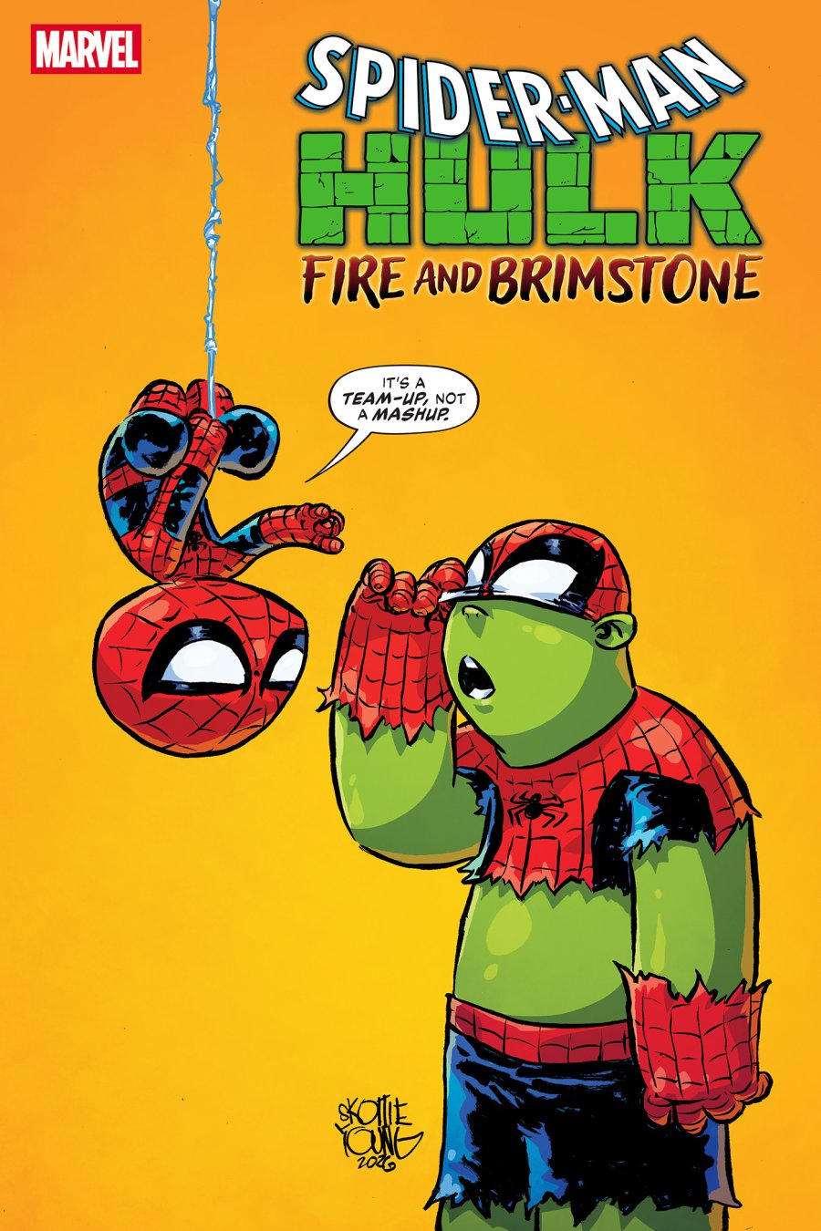 SPIDER-MAN/HULK: FIRE AND BRIMSTONE #1 - Skottie Young cover art