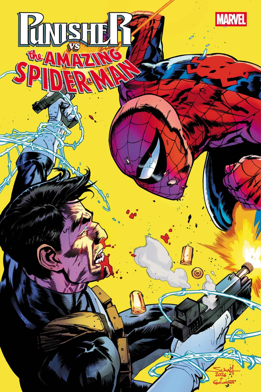 PUNISHER VS. SPIDER-MAN #2 - Main - Jonas Scharf cover art
