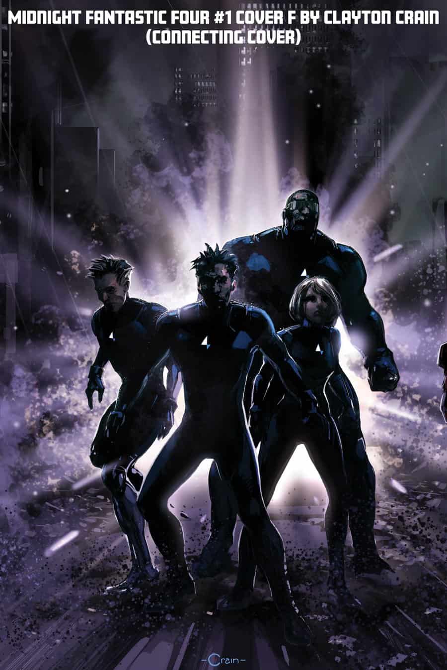 MIDNIGHT FANTASTIC FOUR #1 - Clayton Crain 3-Part Connecting cover art