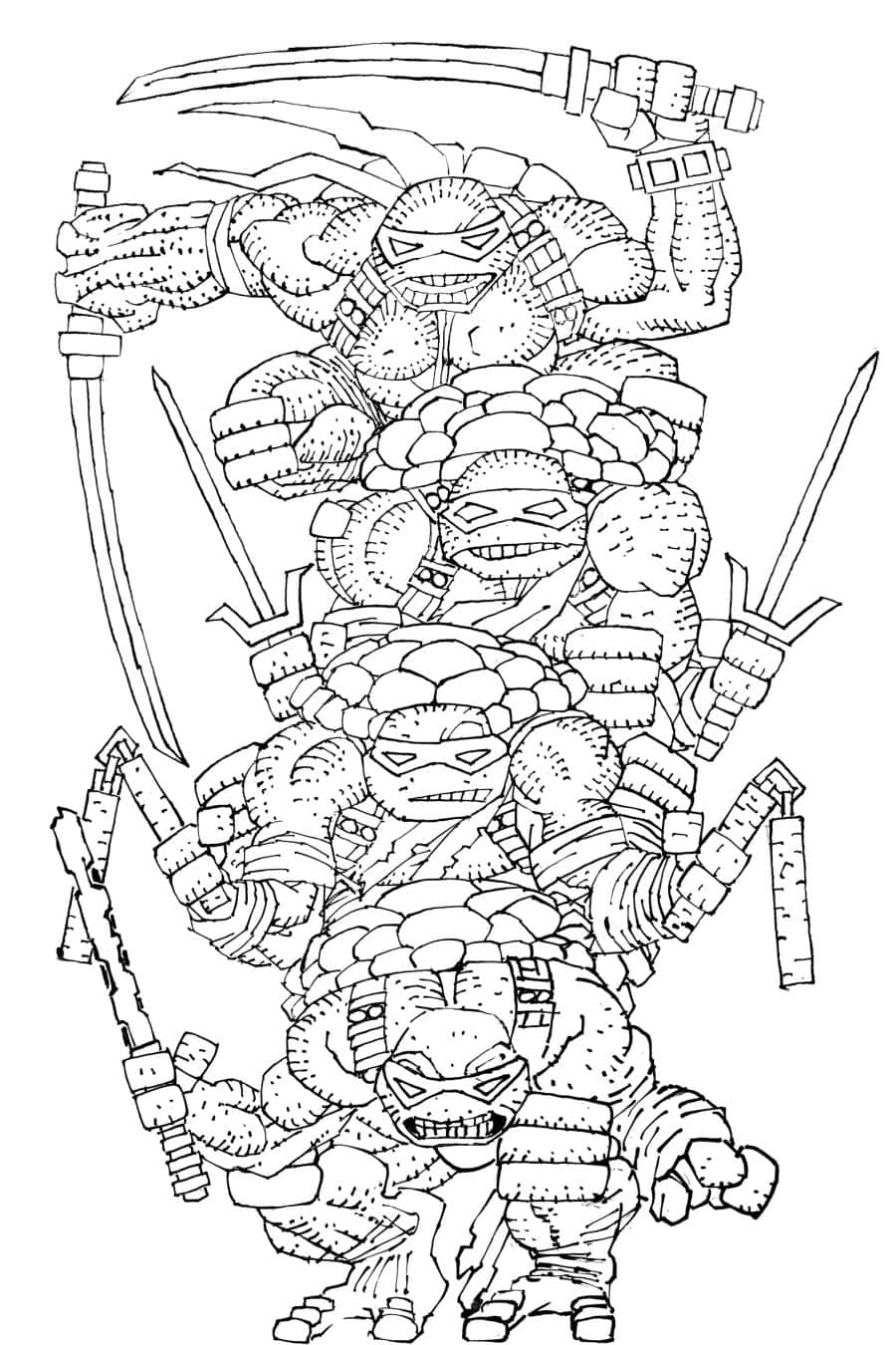 Teenage Mutant Ninja Turtles (2024) #20 - : 300th Issue Special Variant RI (300) (Miller Full Art B&W) 1:300 cover art