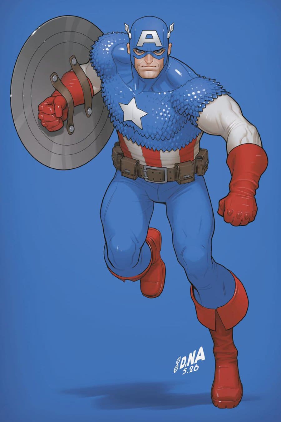 CAPTAIN AMERICA #13 - David Nakayama Color Block Blue Virgin 1:50 cover art