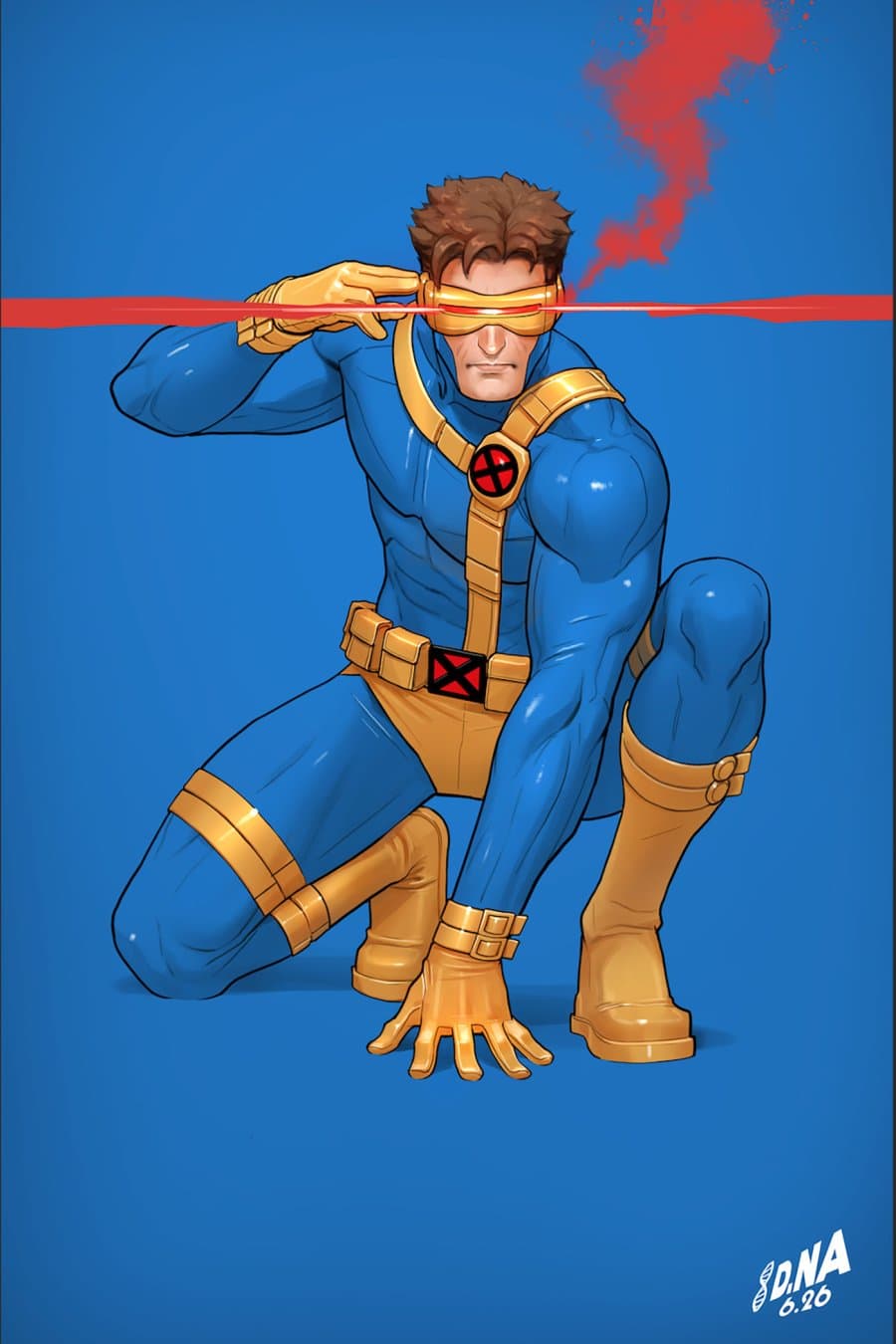 X-MEN #33 - David Nakayama Color Block Blue Virgin 1:50 cover art