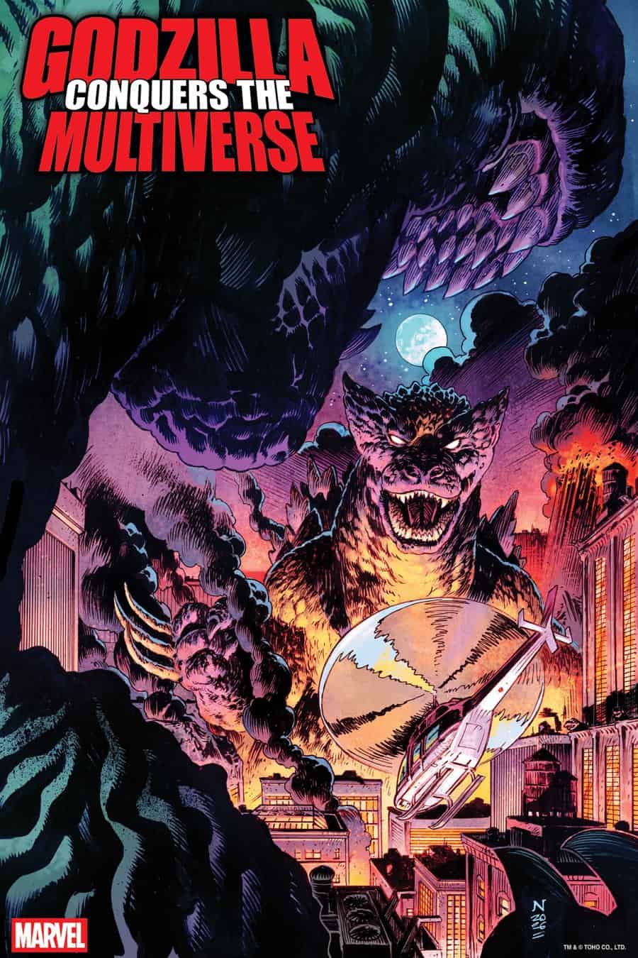 GODZILLA CONQUERS THE MULTIVERSE #1 - Nic Klein Heisei Godzilla cover art