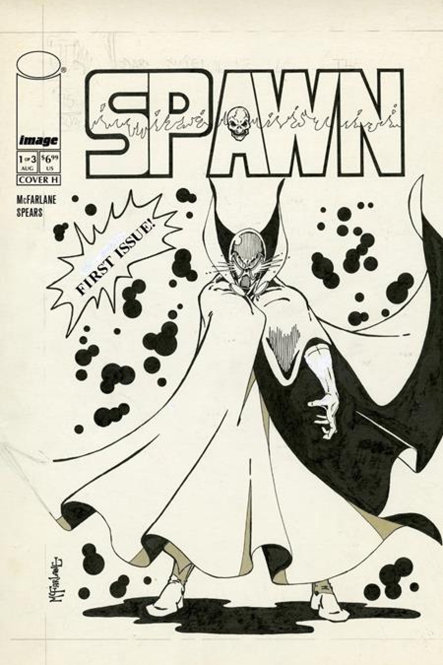 Spawn 77 #1 - (Of 3) Cvr H Inc 1:100 Todd Mcfarlane Original 1977 Var 1:100 cover art