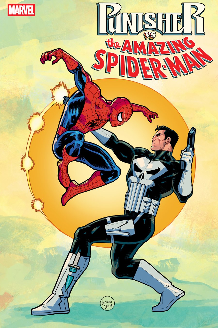 PUNISHER VS. SPIDER-MAN #3 - Luciano Vecchio 1:25 cover art