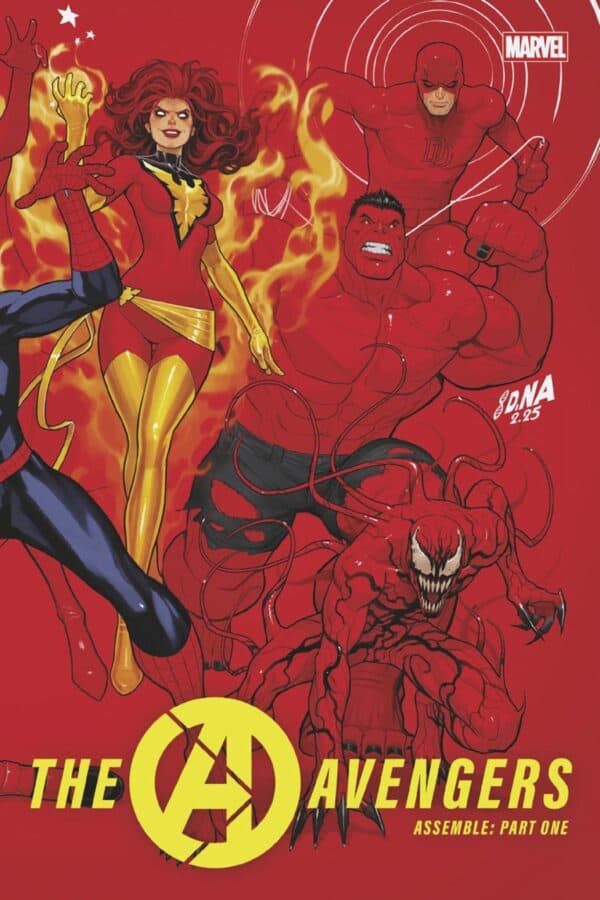 AVENGERS #1 - David Nakayama Color Block Red Wraparound cover art