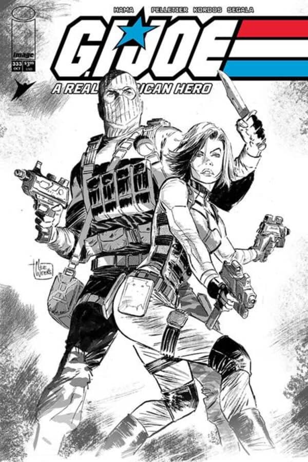 G.I. Joe A Real American Hero #333 - Cvr B Lee Weeks B&W Var cover art