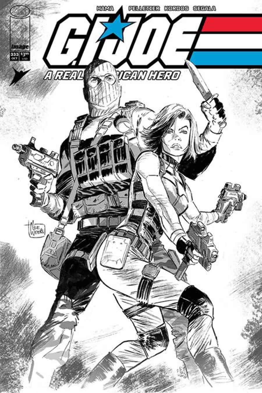 G.I. Joe A Real American Hero #333 - Cvr B Lee Weeks B&W Var cover art