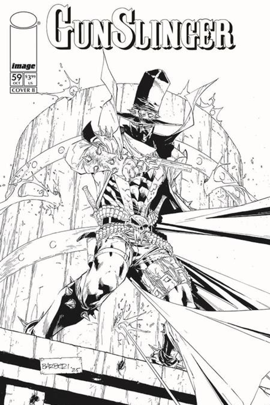Gunslinger Spawn #59 - Cvr B Carlo Barberi B&W Var cover art