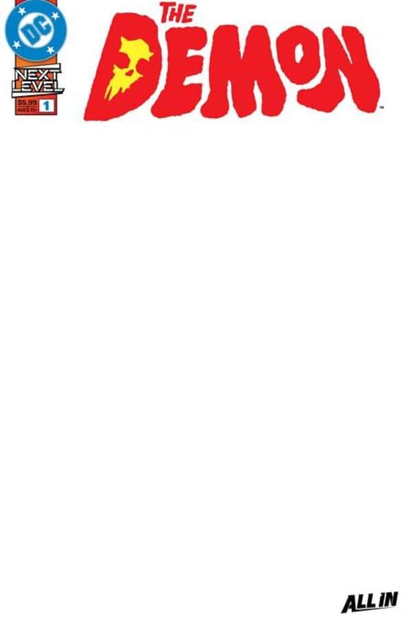 Demon #1 - Cvr F Blank Card Stock Var cover art