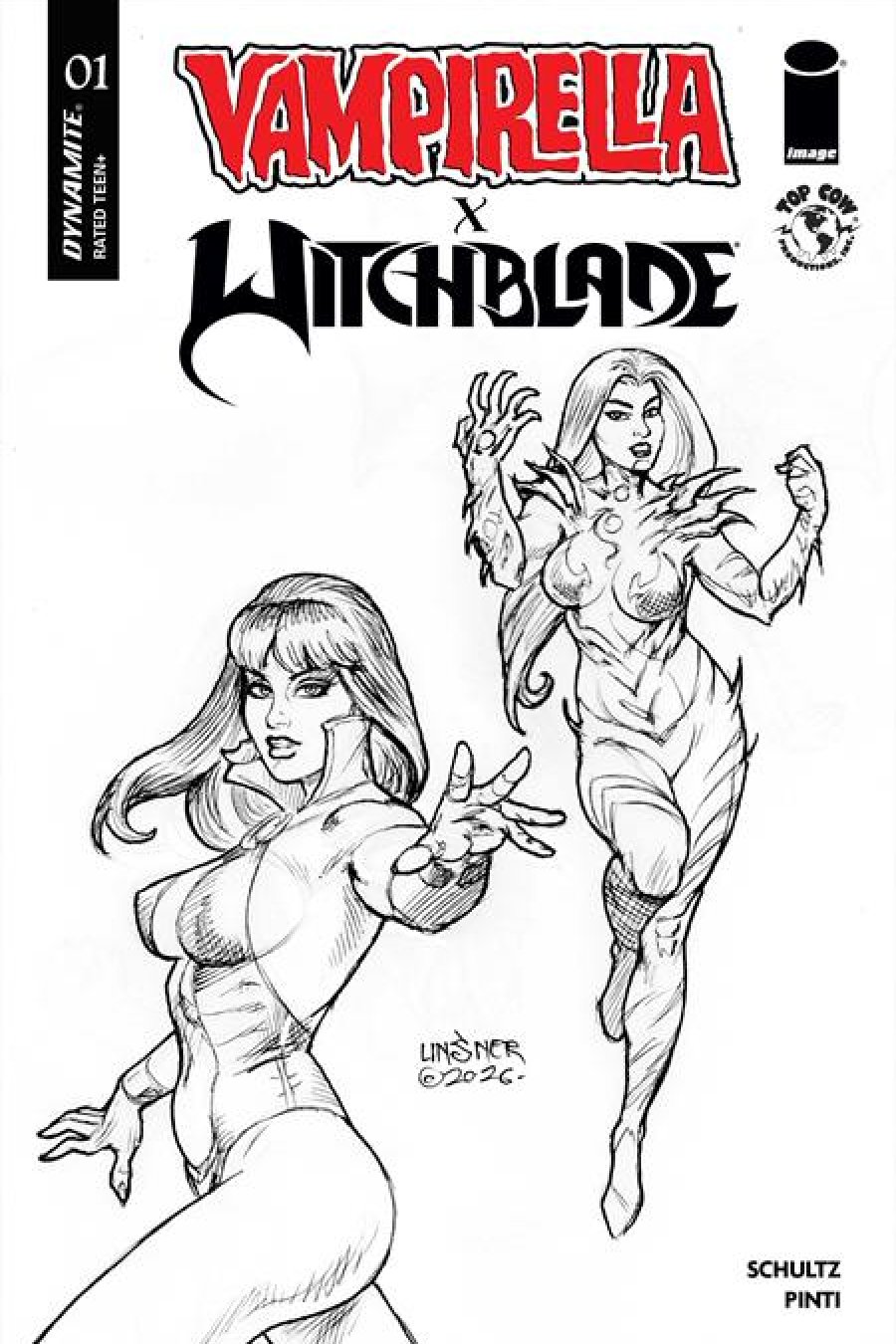 Vampirella X Witchblade Special #1 - (One Shot) Cvr K Inc 1:15 Joseph Michael Linsner Line Art Var 1:15 cover art