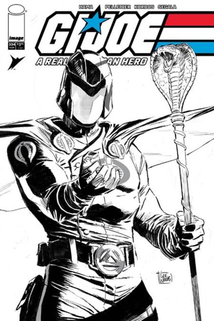G.I. Joe A Real American Hero #334 - Cvr B Lee Weeks B&W Var cover art