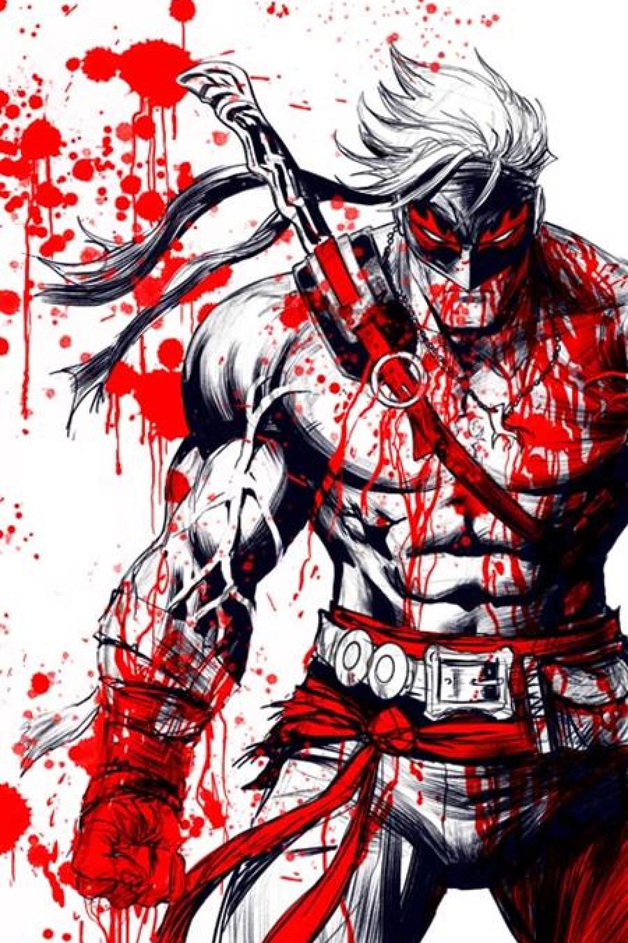 Final Boss Black, White, and Blood Reprint #1 - Black White And Blood Reprint Cvr E Inc 1:50 Tyler Kirkham Virgin Foil Var (Mr) 1:50 cover art