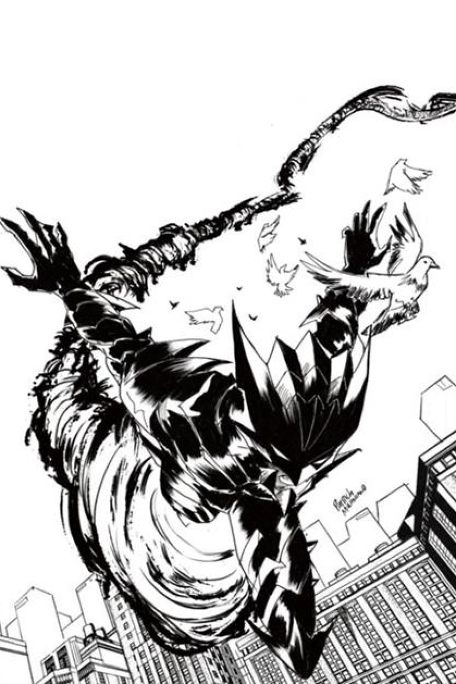 Fireborn #6 - Cvr H Inc 1:50 Patrick Mulholland B&W Virgin Cardstock Var 1:50 cover art