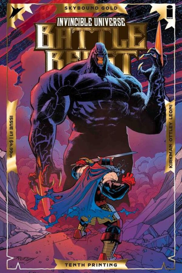 Invincible Universe Battle Beast #1 10th Printing - 10Th Ptg Cvr B Ryan Ottley & Annalisa Leoni Emboss & Gold Foil Var cover art