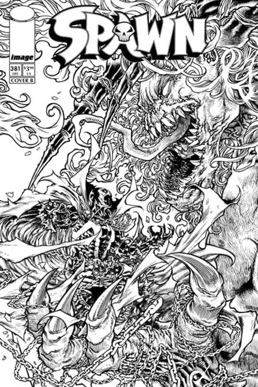 Spawn #381 - Cvr B Harvey Tolibao B&W Var cover art