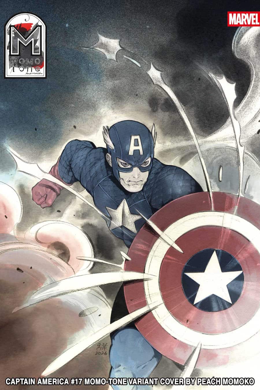 CAPTAIN AMERICA #17 - Peach Momoko Momo-Tone cover art