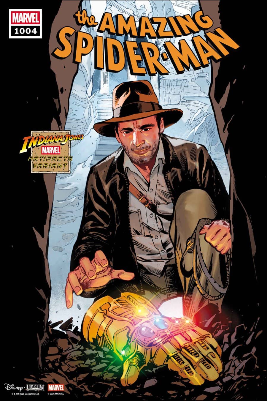 THE AMAZING SPIDER-MAN #1004 - Sara Pichelli Indiana Jones Marvel Artifact cover art