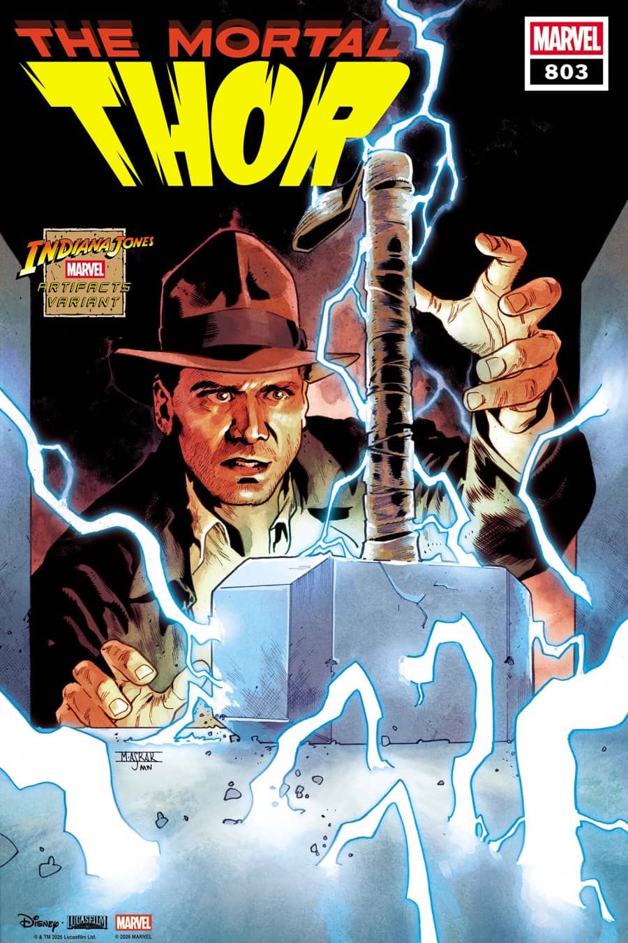 THOR #803 - Mahmud Asrar Indiana Jones Marvel Artifact cover art
