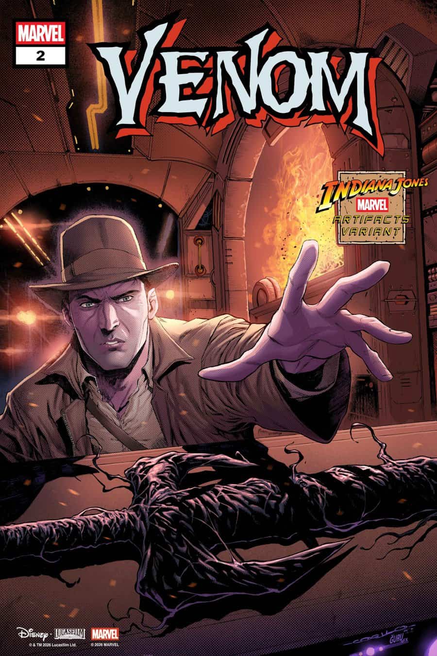 VENOM #2 - Iban Coello Indiana Jones Marvel Artifact cover art