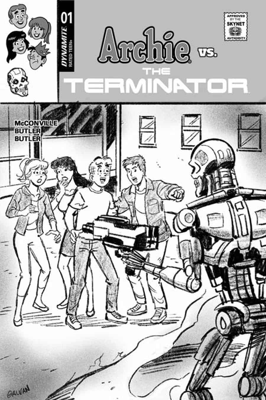 Archie Vs. The Terminator #1 - Cvr L Inc 1:10 Bill Galvan Pencils Var 1:10 cover art