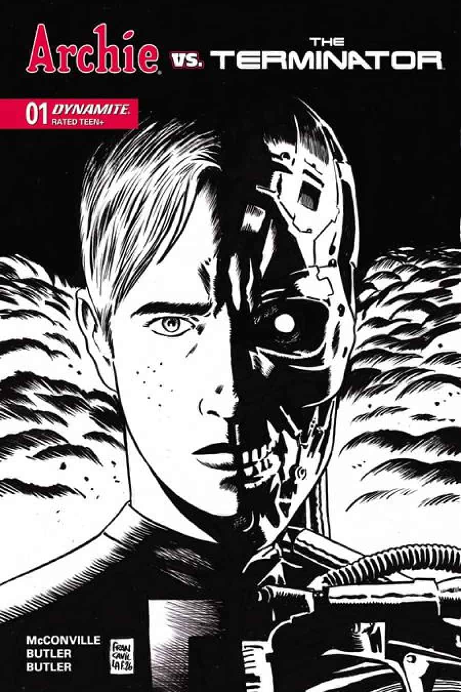 Archie Vs. The Terminator #1 - Cvr O Inc 1:25 Francesco Francavilla Line Art Var 1:25 cover art