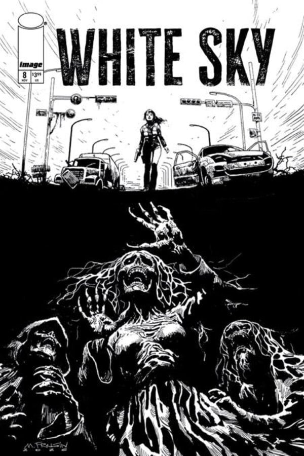 White Sky #8 - Cvr B Marcelo Frusin B&W Var (Mr) cover art