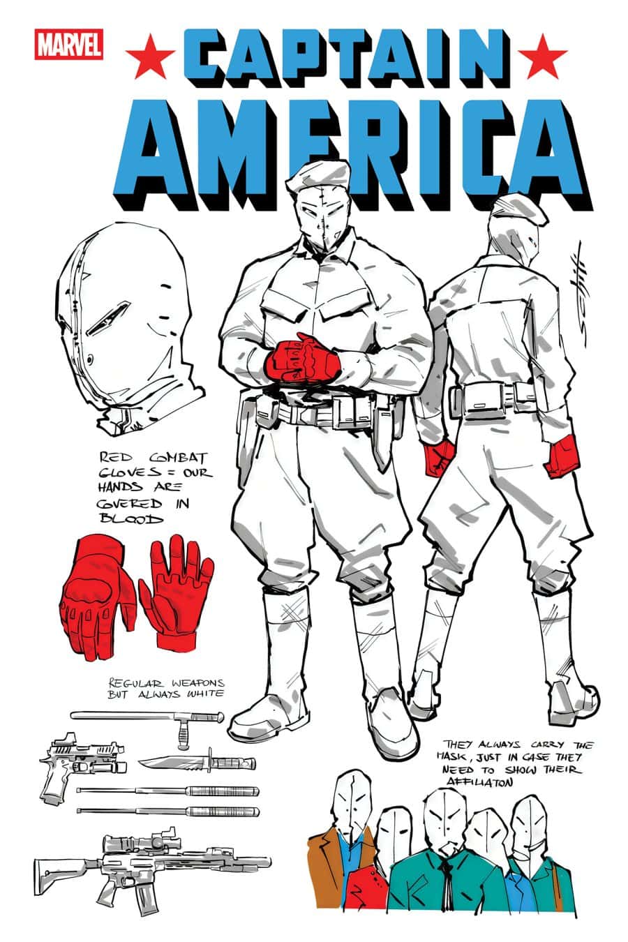 CAPTAIN AMERICA #18 - Valerio Schiti Design 1:10 1:10 cover art